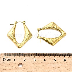 Orecchini a cerchio rombo in acciaio inossidabile 304&nbsp;LS-EJEW-Q040-03G