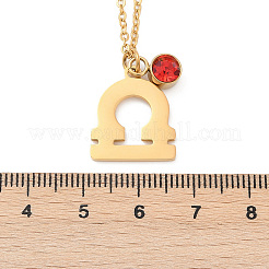 Colliers avec pendentif constellation de pierre de naissance en acier inoxydable 304&nbsp;LS-STAS-D305-08G-G