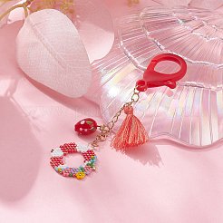 Decorazioni pendenti con perline con motivo a telaio fatto a mano&nbsp;HJEW-MZ00008