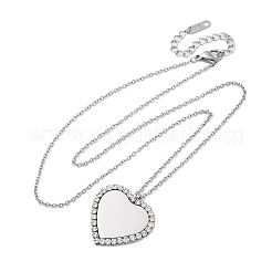 Collane con ciondolo in zirconia cubica micro pavé in acciaio inossidabile 304 per donna&nbsp;NJEW-Z065-08P-04