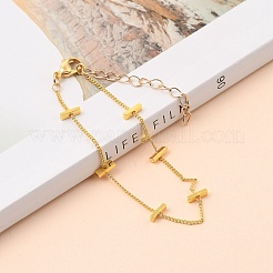 Braccialetti a catena marciapiede in ottone intrecciato&nbsp;BJEW-JB05499