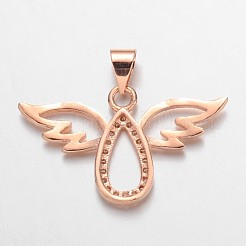 Micro en laiton ange ouvrent pendentifs de zircons&nbsp;ZIRC-F011-28-FF