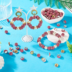 120 Stück 4 Stile flache runde Eisen-Strass-Abstandshalterperlen&nbsp;FIND-TA0005-68