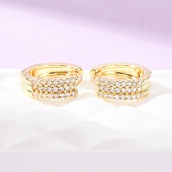 Pendientes de aro de circonio cúbico de micro pave de latón&nbsp;KK-CBA90BB-07G