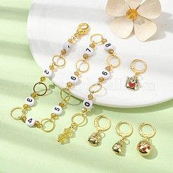 5 pièces numéro de chat tricot rangée compteur chaînes et kits de marqueurs de point de verrouillage&nbsp;HJEW-JM01561