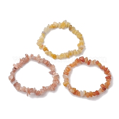 3 Uds. Conjuntos de pulseras elásticas con cuentas de Aventurina roja natural&nbsp;BJEW-JB10867