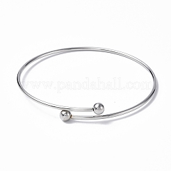 Fabrication de bracelets manchettes réglables en fil d'acier inoxydable 304 résistant au ternissement&nbsp;MAK-F286-02P