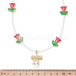Collana da donna con ciondolo a fiocco in lega&nbsp;NJEW-MZ00148-01