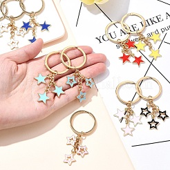 Porte-clés en alliage émaillé en forme d'étoile&nbsp;KEYC-YW00144-01