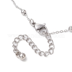 Fabricación de pulseras de cadena de eslabones de bolas de acero inoxidable 304&nbsp;AJEW-JB01305-02