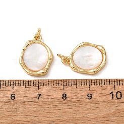 Pendentifs en laiton et coquillage blanc naturel&nbsp;SH-CBA2F11-19A-G