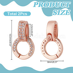 2 Stück 925 Sterling Silber Micro Pave klare Zirkonia Enhancer Shortener Bails&nbsp;STER-AR0001-22RG