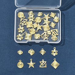32 Stück 8 Stile Rack-Plating Messing Charms&nbsp;KK-FS0001-53
