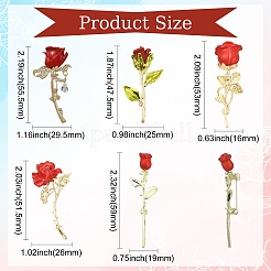 5 broche en résine et alliage de rose&nbsp;JEWB-CJ0003-53