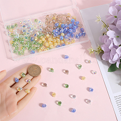 250 pièce de 5 couleurs de verre électrolytique transparent avec brins de perles de verre imitation jade&nbsp;EGLA-SP0001-06