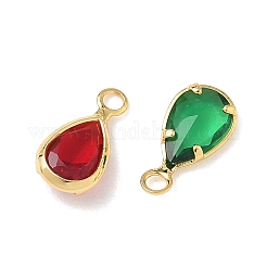 Pendenti in ottone con zirconi cubici e vetro&nbsp;KK-Z136-14G