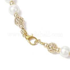 Collane di perle di vetro e ottone cavo per donne e uomini&nbsp;NJEW-JN05293