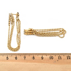Orecchini a bottone con nappina in zirconia cubica trasparente in acciaio inossidabile 304&nbsp;EJEW-Z094-01B-G
