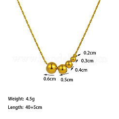 Collane con pendente rotondo a perline di diverse dimensioni in acciaio inossidabile 304 per donna&nbsp;WG0AAA5-01