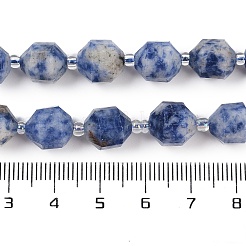 Fili di perle di diaspro macchia blu naturale&nbsp;G-O201B-141G