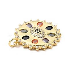 Pendentifs avec zircon cubiques à micro-pavés en laiton&nbsp;KK-E015-16G