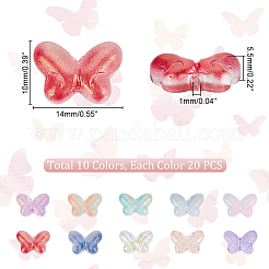 200 pz 10 colori trasparenti perline di vetro per pittura da forno&nbsp;GLAA-GA0001-68