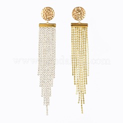 Orecchini pendenti con catene di strass in ottone strass&nbsp;EJEW-JE03555