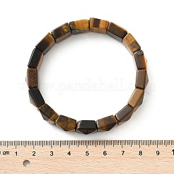 Braccialetti elastici quadrati in perline di occhio di tigre naturale per donne e uomini&nbsp;BJEW-C097-06Q