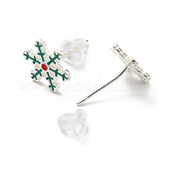 Boucles d'oreilles en laiton sur le thème de Noël&nbsp;EJEW-D062-01G-S