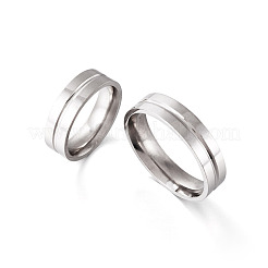 6 Stück 6 Stile 202 & 201 Edelstahl Edelstahl geriffelter Fingerring für Männer Frauen&nbsp;RJEW-YS0001-01