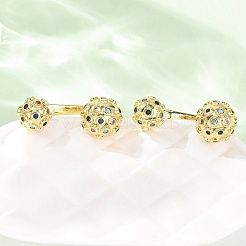 Pendientes de tuerca de circonio cúbico con micro pave de latón&nbsp;EJEW-D351-13G-01