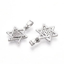 Pendentifs avec zircon cubiques à micro-pavés en laiton&nbsp;KK-T070-60P