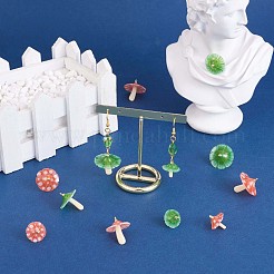 12 Stück Pilz-Charm-Anhänger Acryl-Pilz-Charm bunt mit Biegering für Schmuck-Halsketten-Armband-Ohrring-Bastelarbeiten&nbsp;JX312A