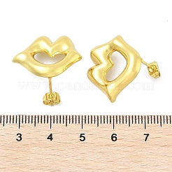Pendientes de botón de acero inoxidable 304 con forma de labio&nbsp;EJEW-A125-57G