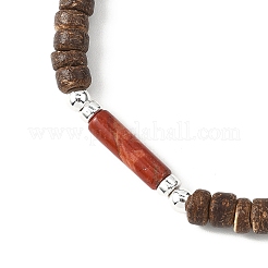 Bracelets extensibles en noix de coco et perles de pierres précieuses mélangées naturelles et synthétiques&nbsp;BJEW-JB12674
