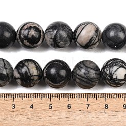 Natürliche schwarze Netzsteinperlenstränge&nbsp;G-L648-A11-16mm