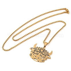 201 collane con ciondolo in acciaio inossidabile&nbsp;NJEW-C066-16G