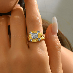 Fingerringe aus Messing mit Mikropavé-Kubikzirkonia für Damen&nbsp;GF8106-2