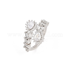 Anelli per polsini da donna in ottone con micro pavé di zirconi cubici&nbsp;RJEW-Z113-48P
