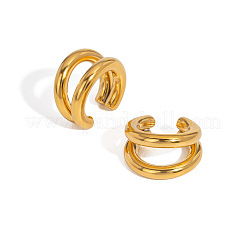 Pendientes de clip de doble capa de acero inoxidable 304 para mujer&nbsp;EX6608
