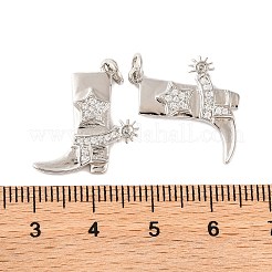 Anhänger aus Messing mit Gestellbeschichtung aus klarem Kubisch Zirkonia&nbsp;KK-H486-19P