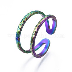 Bague de manchette à double ligne en acier inoxydable 304&nbsp;RJEW-N038-101