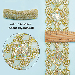 Rubans de polycoton à broder de style ethnique&nbsp;OCOR-WH0066-34B