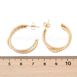 Boucles d'oreilles créoles en acier inoxydable 201&nbsp;LS-EJEW-Q026-19G