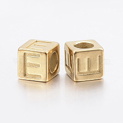 Perline europee con lettera a foro grande in acciaio inossidabile 304&nbsp;STAS-H428-01G-E