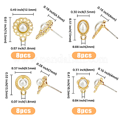 32 pièce de boucles d'oreilles à tige rondes et plates en alliage de style 4&nbsp;FIND-DC0003-70