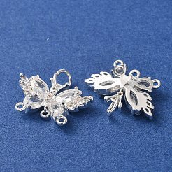 Messing-Pavé-Kronleuchter-Komponenten mit klaren Zirkonia in Schmetterlingsform&nbsp;CU-CBAEC99-12S