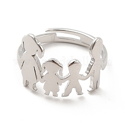 Anlaufgeschützter verstellbarer Ring aus 201 Edelstahl für Damen&nbsp;RJEW-F131-03P