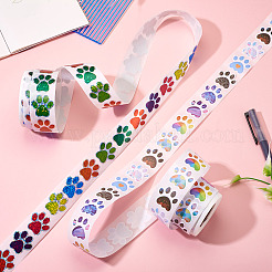 2 Rolle 2 Farben Papieraufkleber mit Hundepfotenabdruck&nbsp;DIY-TA0011-56