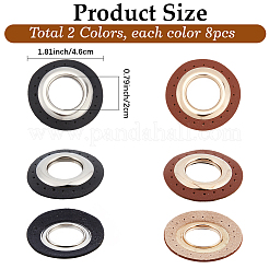 8 sac 2 couleurs imitation cuir PU patch œillet&nbsp;PURS-CL0001-34P